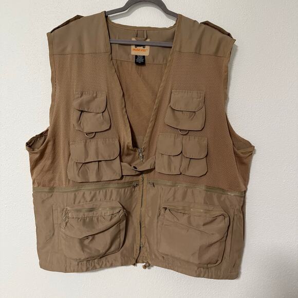 Humvee Men's Tan Brown Combat Hunting Cargo Utility Vest Size 3XL - Picture 1 of 14